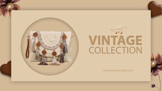 Handmade vintage clutch bag with fringe design, perfect for women’s fashion in Pakistan.