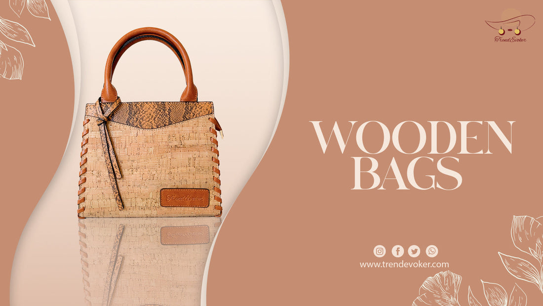 Handmade wooden crossbody bag for ladies in Pakistan – eco-friendly bamboo purse by TrendEvoker.