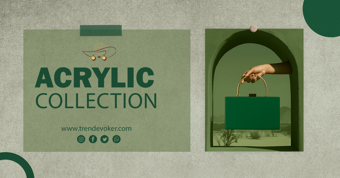 Bridal collection of stylish acrylic bags in Pakistan featuring transparent clutches, clear handbags, and premium acrylic purses for wedding events.