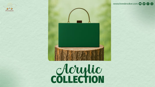 Premium transparent acrylic clutch bag for formal events in Pakistan.