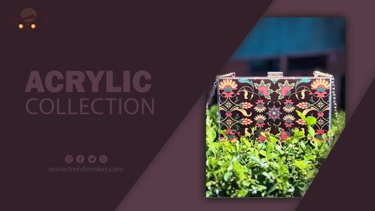 Celebrity styling a transparent acrylic clutch at a formal event – TrendEvoker acrylic bags in Pakistan.