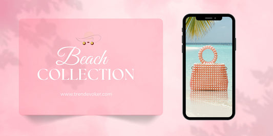 Handmade wicker fringe beach bag and velvet clutch for stylish women in Pakistan.