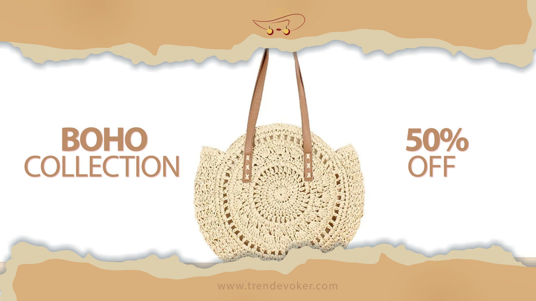 Trendy boho and bohemian bags for women available online in Pakistan – 2025 fashion collection with tote bags, clutches, and shoulder styles.