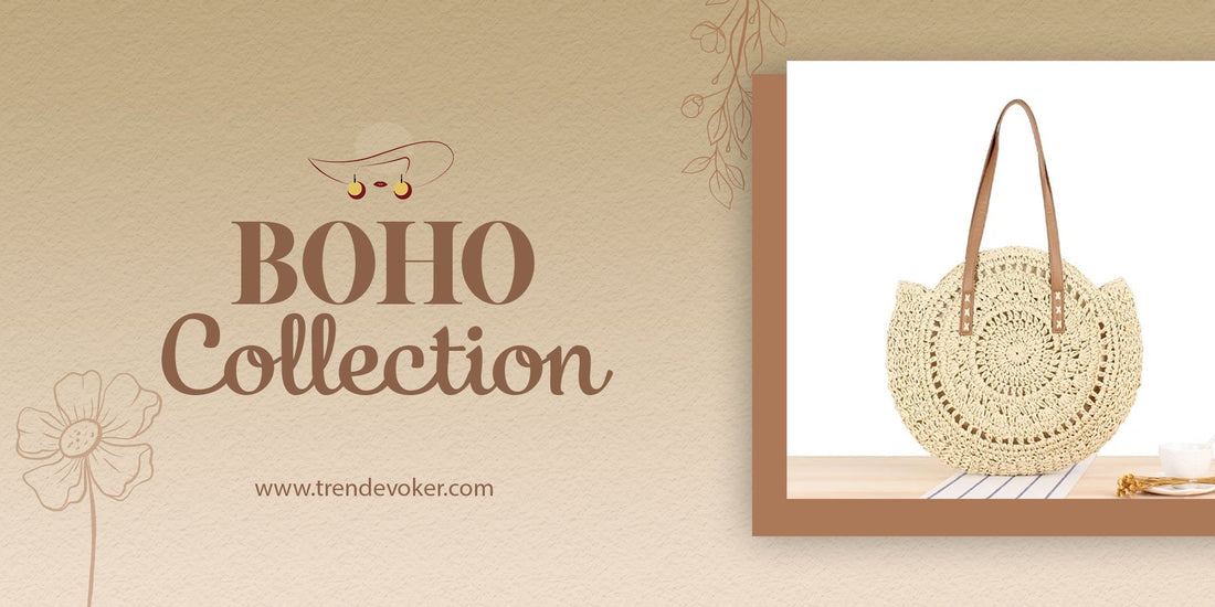 Large bohemian tote bag with tribal patterns, ideal for work or travel. Shop premium boho bags online at TrendEvoker