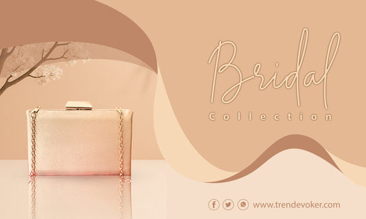 Golden pearl bridal clutch bag for wedding in Pakistan.