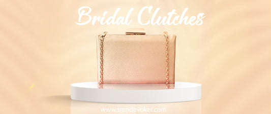 Golden bridal clutch bag with pearls – wedding clutch for bride in Pakistan.