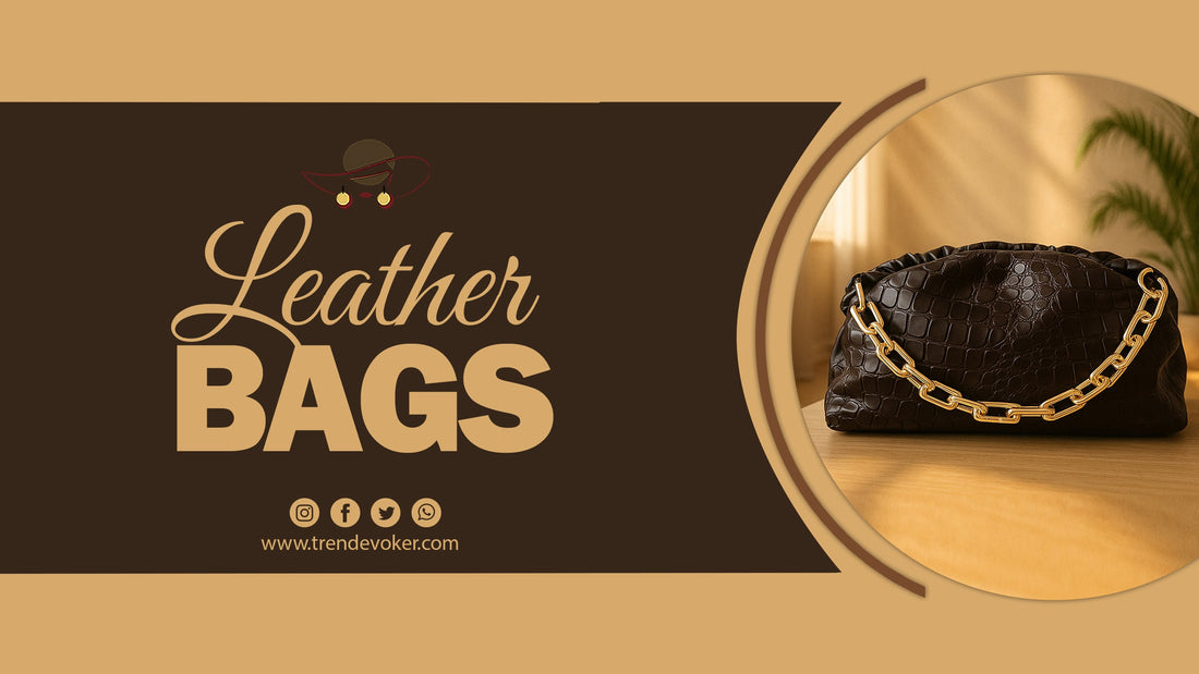 High-quality leather handbags, totes, and crossbody bags for women in Pakistan by TrendEvoker.