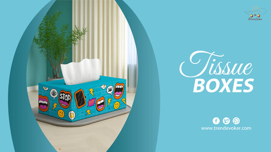 DIY project using empty tissue box for home decor in Pakistan.