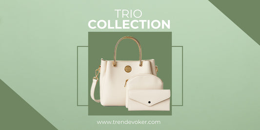 Elegant trio leather shoulder bag for women in Pakistan – crossbody, travel-friendly, genuine leather purse in brown tone.