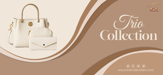 Elegant Trio leather shoulder bag for women in Pakistan – original branded leather handbag available online at TrendEvoker.