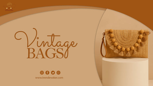 Handmade vintage clutch bag and boho fringe beach bag from TrendEvoker Pakistan – limited edition collection.