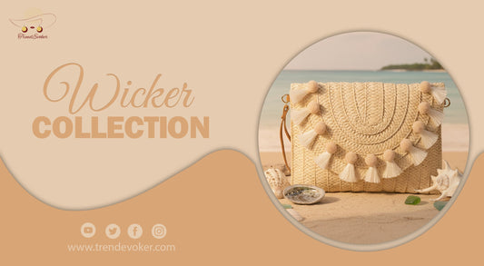 Handmade wicker fringe clutch bags for women in Pakistan – TrendEvoker Summer Collection.