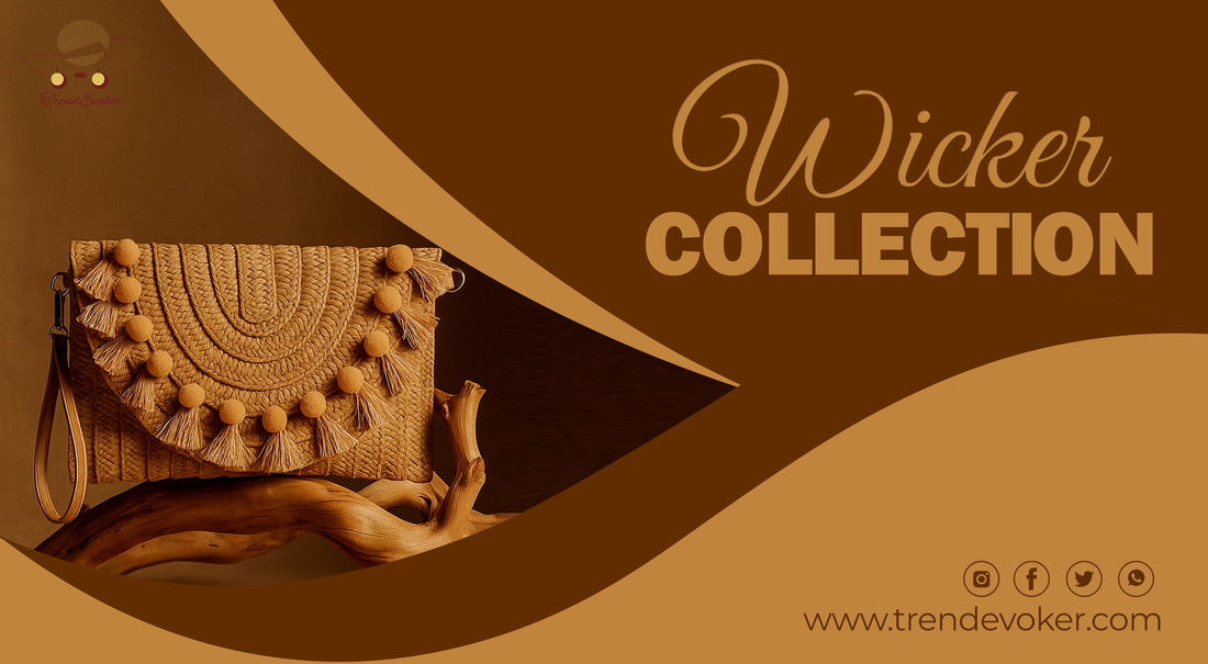 Handmade wicker fringe bag with boho design – perfect beach clutch for women in Pakistan.