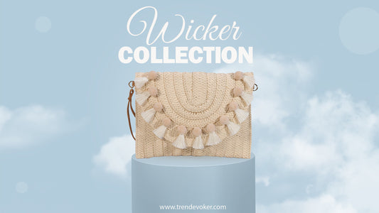 Handmade wicker fringe bag with boho design – perfect clutch for girls and women in Pakistan.