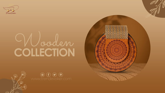 Handmade wooden handbag for women in Pakistan with eco-friendly design by TrendEvoker.