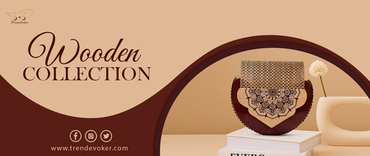 Handmade wooden bag for women in Pakistan – eco-friendly shoulder bag with natural wood finish by TrendEvoker.