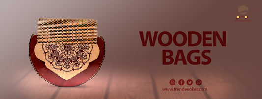 Handmade wooden shoulder bag for women in Pakistan – eco-friendly natural material handbag by TrendEvoker.