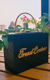 Noir and Gold Acrylic Clutch with sleek design, perfect for weddings and formal events