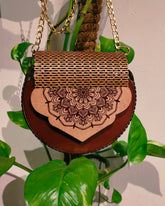 Unique Handmade Wooden Bag - Heart-Shaped Crossbody for Ladies