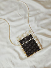 White & Black Beaded Cross Body Bag - Handcrafted Mini Bag for Women