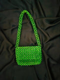 Handmade Micro Beaded Green Purse - Elegant Handcrafted Mini Bag