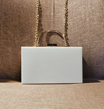 Elegant white acrylic handbag for women, ideal as a fancy clutch