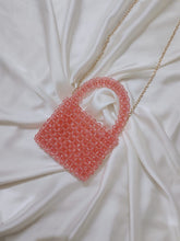 Customized Baby Pink Handcrafted Crossbody Bag - Pearl Design