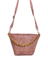 Versatile Pink Leather Bucket Handbag for Travel and University