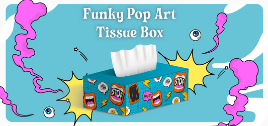 Funky pop art tissue box available in Pakistan, perfect for home and car decor with vibrant designs. Buy designer acrylic tissue boxes online with affordable prices and delivery