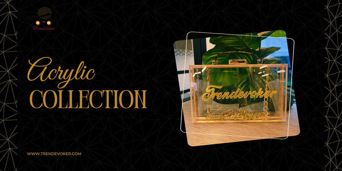 Elegant transparent acrylic clutch bag with gold chain – TrendEvoker Pakistan.