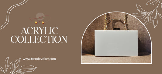 Gold-accented acrylic clutches for women in Pakistan, perfect for weddings and parties.