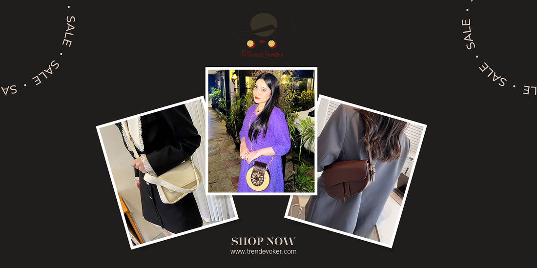 Premium crossbody bags, totes, and clutches on sale at TrendEvoker's huge discount event in Pakistan