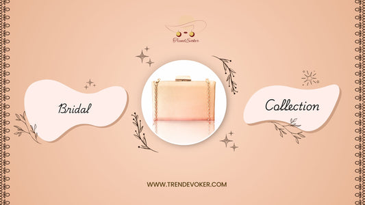 Elegant bridal clutch bag with pearl embellishments from TrendEvoker's wedding collection