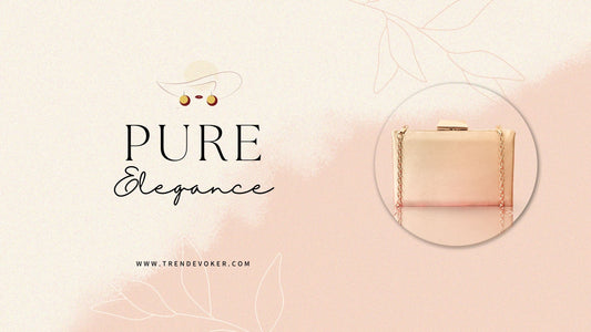 Golden bridal pouch with pearl embellishments, perfect for weddings, available online in Pakistan from TrendEvoker.