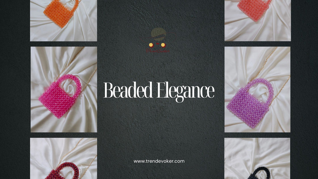 Elegant handmade beaded clutch bag with pearl accents, perfect for weddings and parties, available online in Pakistan.