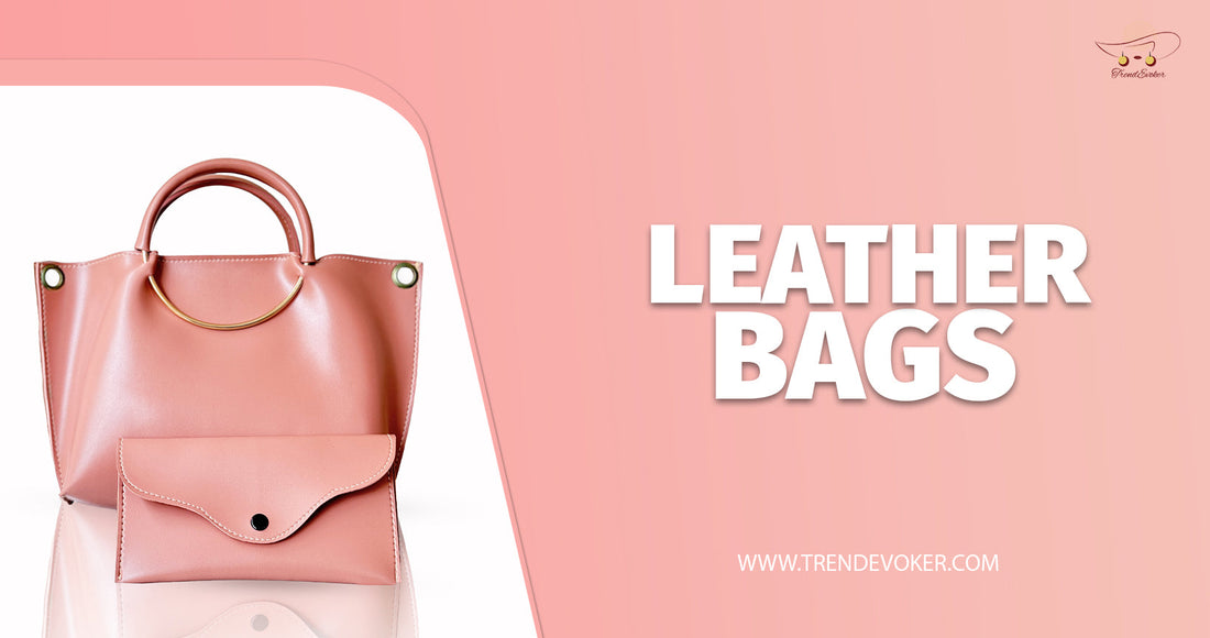 Pakistani woman holding stylish leather handbag – premium tote from TrendEvoker.