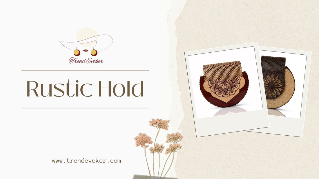 Handmade wooden bag with eco-friendly design, featuring natural textures and a stylish crossbody strap, perfect for women in Pakistan.