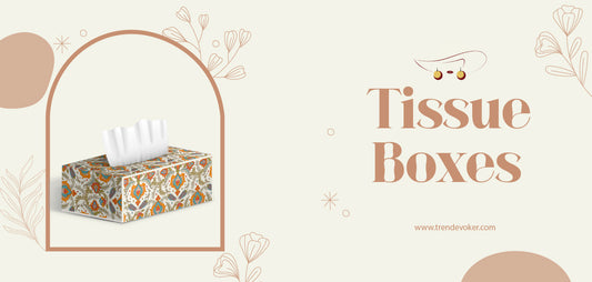 Stylish acrylic tissue box placed on a wooden table with a modern interior background, ideal for home and car use in Pakistan.