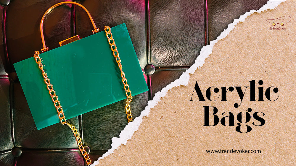 Stylish acrylic handbag with gold chain – a must-have accessory for modern Pakistani fashion.