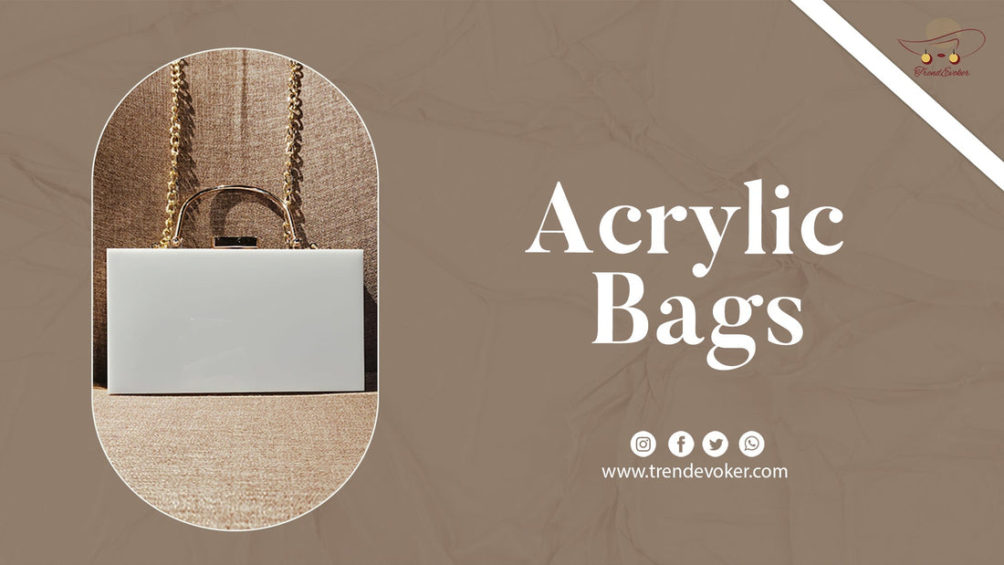 Clear acrylic clutch bag for women in Pakistan – stylish and easy to maintain.