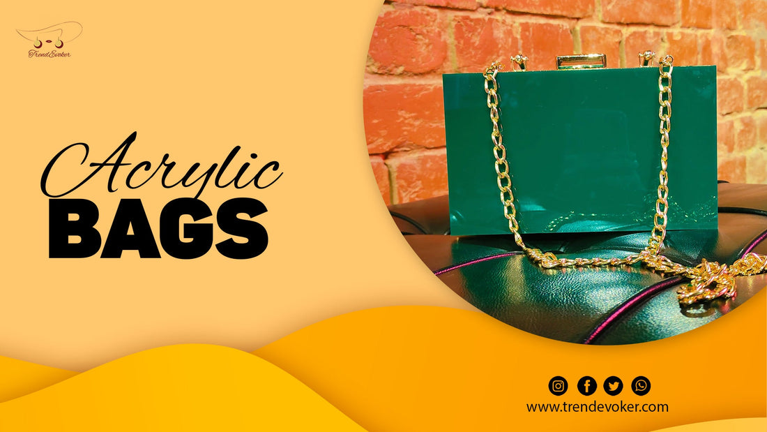 Stylish transparent acrylic bag with gold chain – perfect for Eid celebrations in Pakistan.