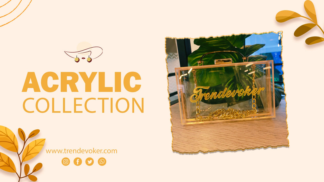 Clear acrylic clutch and transparent handbag for women – TrendEvoker holiday gift guide in Pakistan.