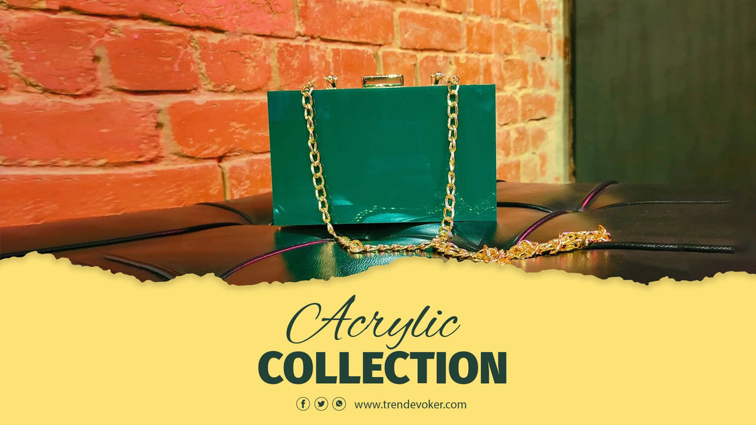 Premium transparent acrylic clutch bag for women in Pakistan by TrendEvoker.