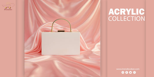 DIY customized transparent acrylic clutch bag with pearl and floral embellishments – TrendEvoker Pakistan.