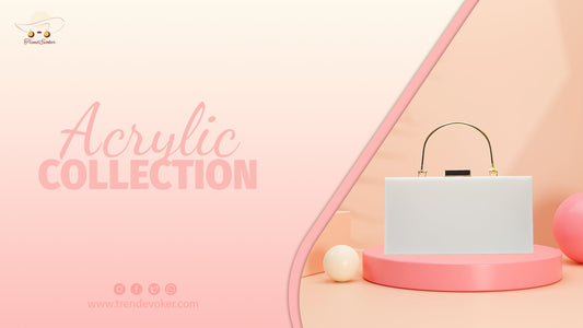 Stylish clear acrylic clutch bag for women in Pakistan – premium transparent handbag by TrendEvoker.