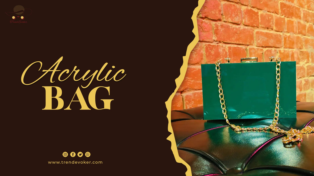 Stylish transparent acrylic handbag with golden chain – TrendEvoker's premium clear clutch bag for women in Pakistan.