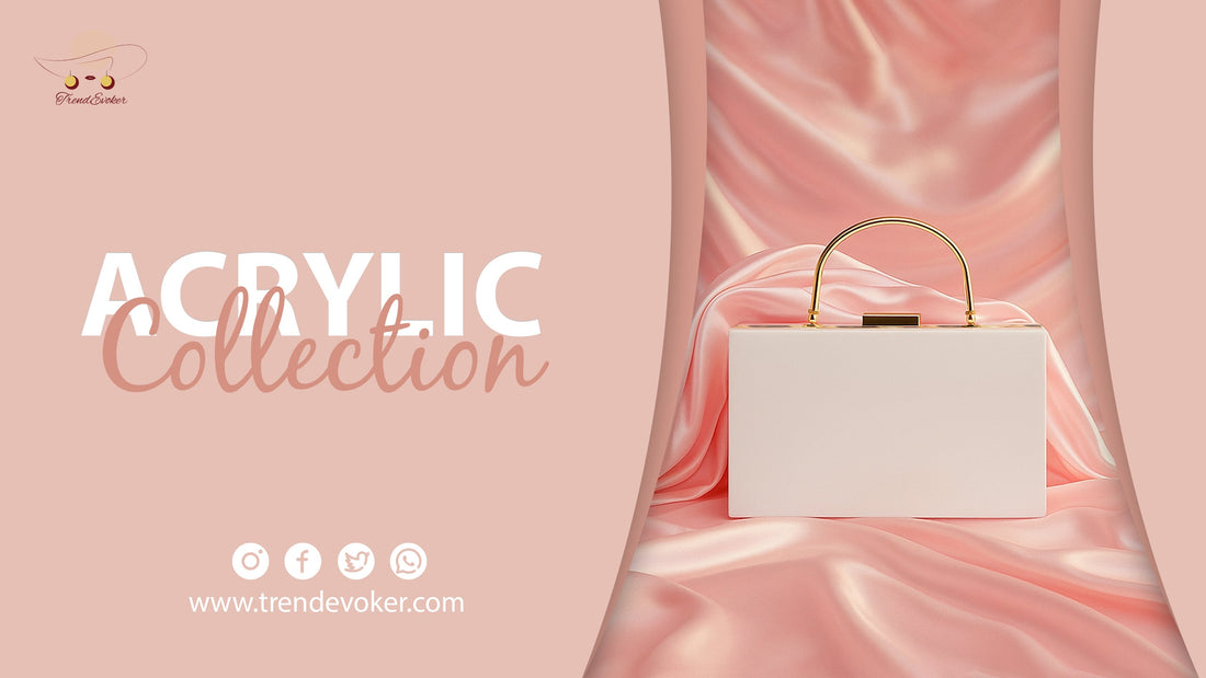 Premium transparent acrylic clutch bag with pearl embellishments – TrendEvoker collection in Pakistan.