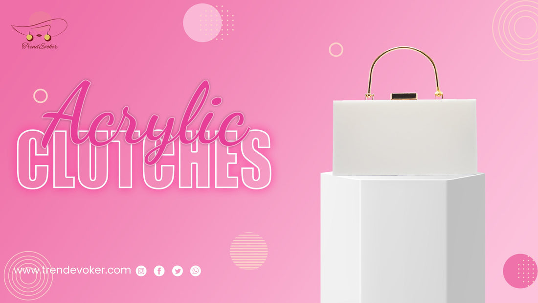 Clear acrylic handbag with a DIY fabric insert – transparent clutch style in Pakistan.