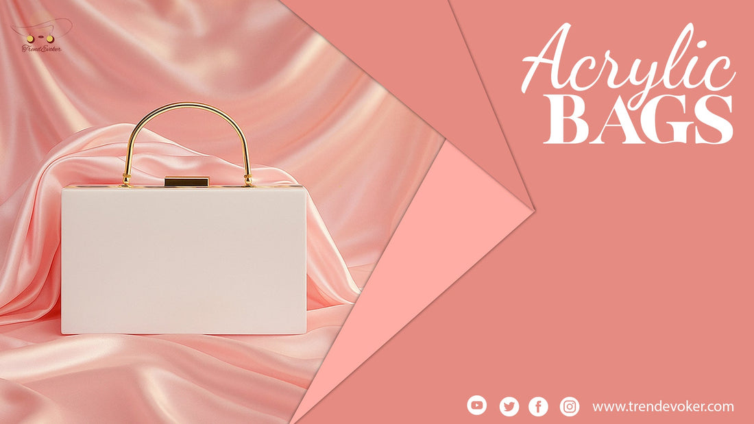 Stylish clear acrylic clutch bag with pearl embellishments for women in Pakistan.