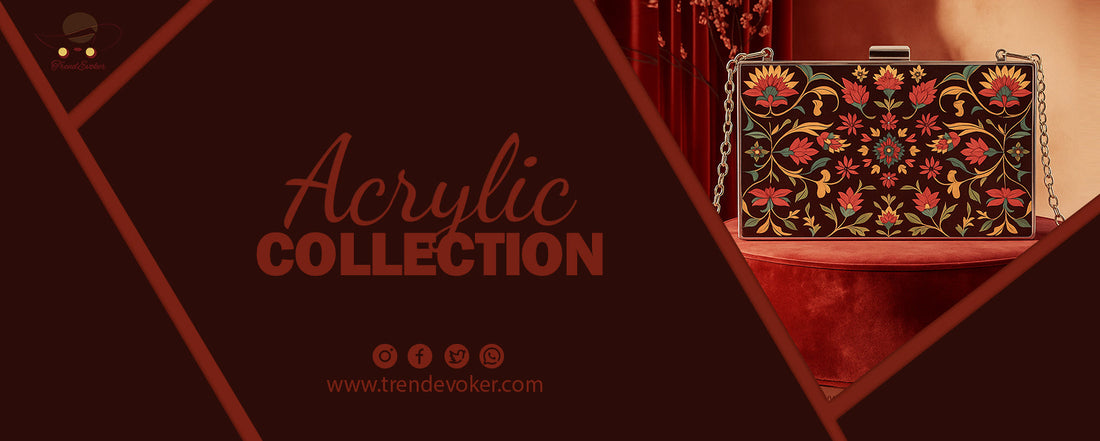 Premium transparent acrylic clutch bag for women in Pakistan – TrendEvoker 2025 collection.